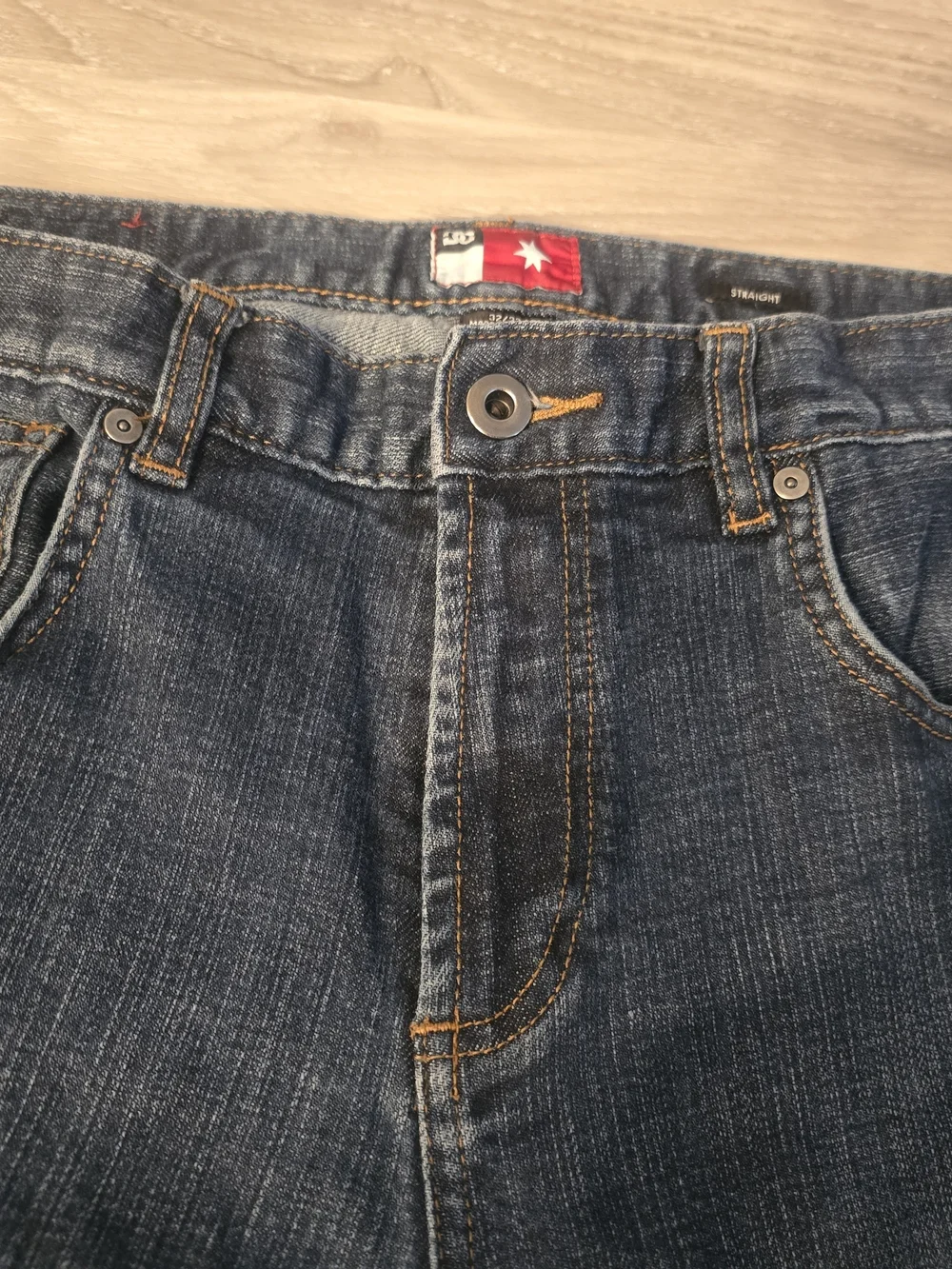 DC Men's Straight Jeans in Dark Blue Denim